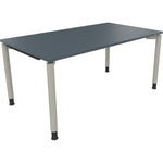 Neutralware Schreibtisch all in one 1.600 x 680-820 x 900 mm (B x H x T) Vierfuß Rundrohr lavagrau – Produktbild 3