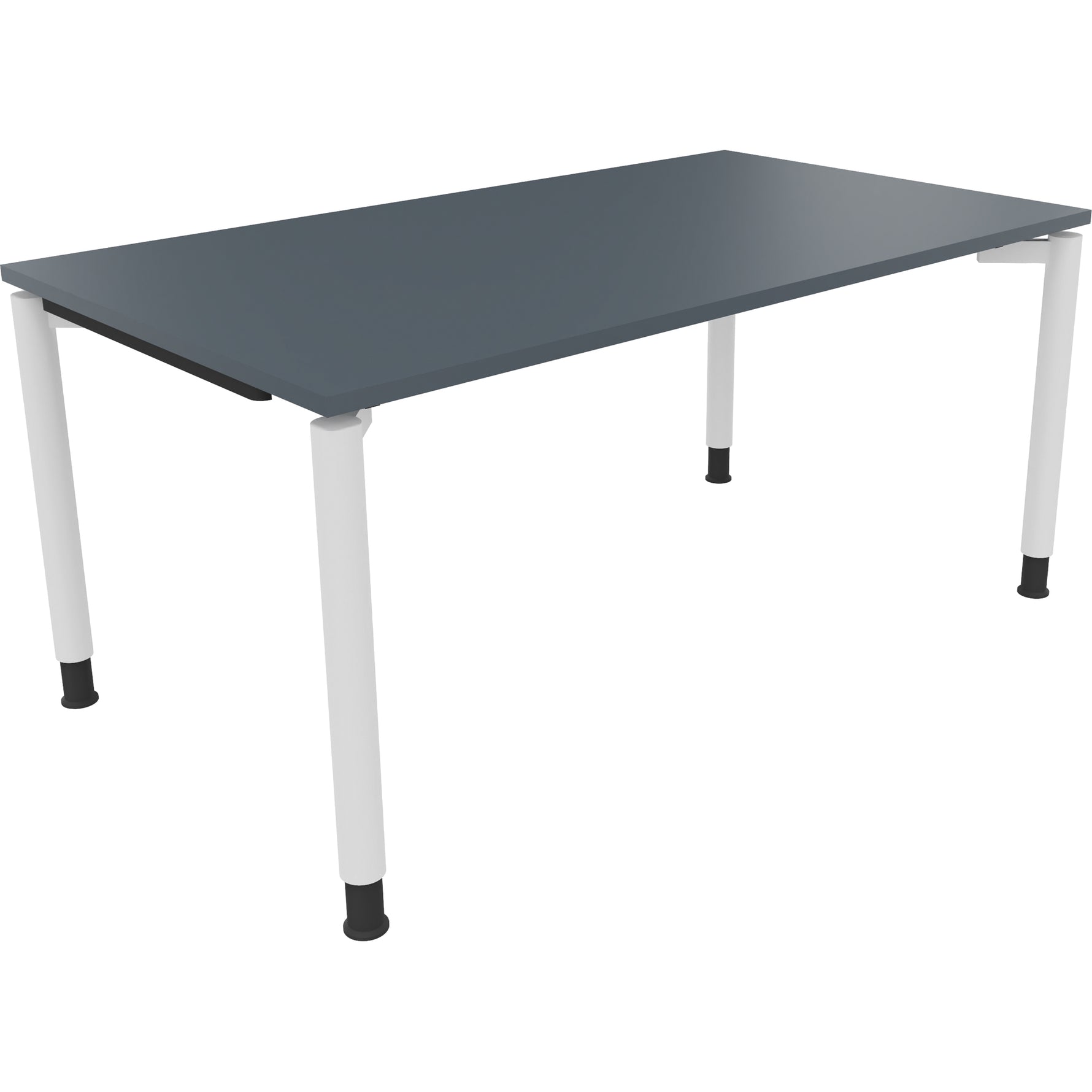 Neutralware Schreibtisch all in one 1.600 x 680-820 x 900 mm (B x H x T) Vierfuß Rundrohr lavagrau – Produktbild 2