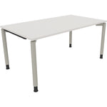 Neutralware Schreibtisch all in one 1.600 x 680-820 x 900 mm (B x H x T) Vierfuß Rundrohr diamant weiß – Produktbild 2