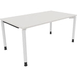 Neutralware Schreibtisch all in one 1.600 x 680-820 x 900 mm (B x H x T) Vierfuß Rundrohr diamant weiß – Produktbild 3