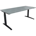 Neutralware Schreibtisch all in one 1.800 x 650-850 x 800 mm (B x H x T) Flachkufe Quadratrohr beton hell