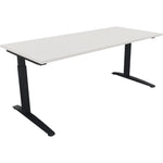 Neutralware Schreibtisch all in one 1.800 x 650-850 x 800 mm (B x H x T) Flachkufe Quadratrohr diamantweiß