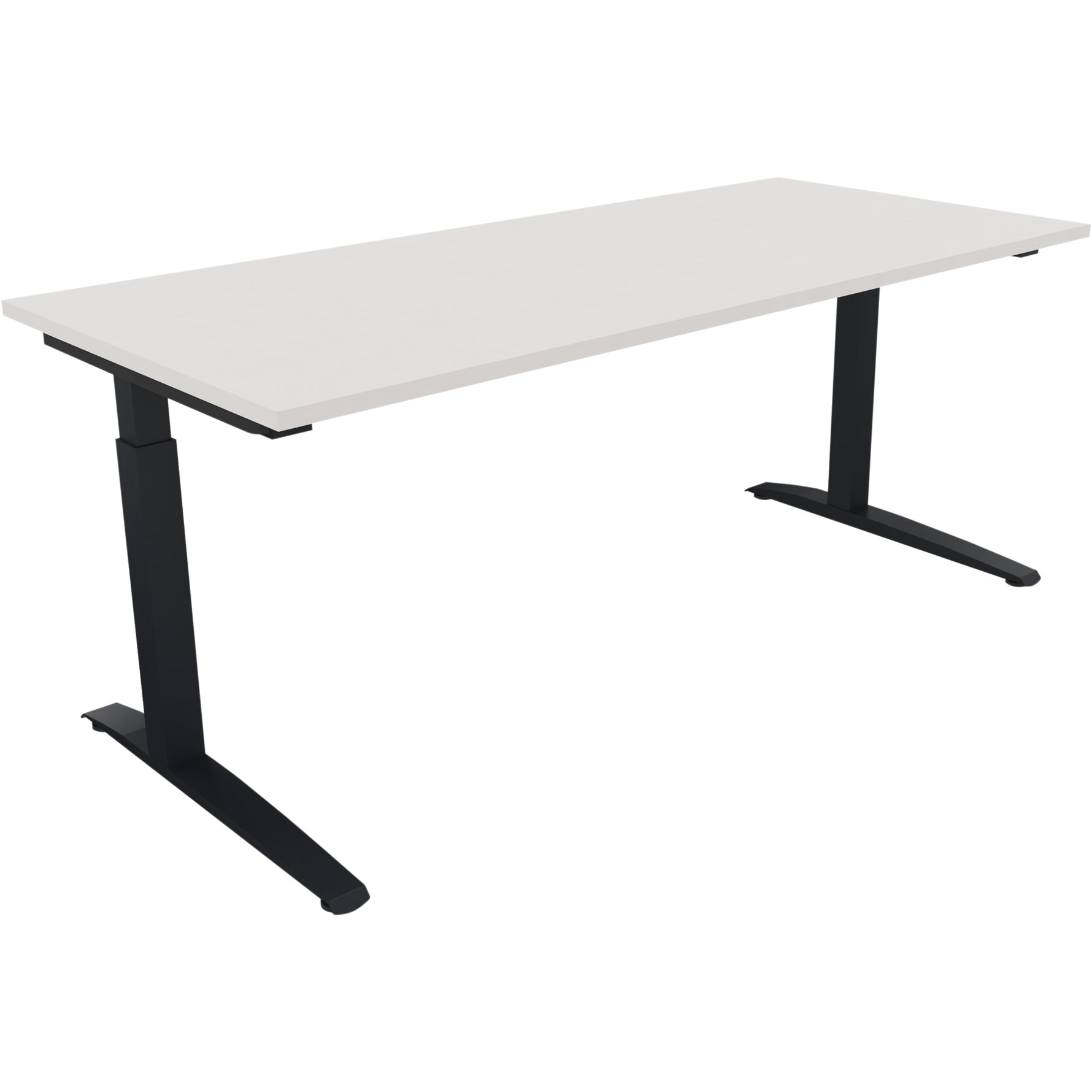 Neutralware Schreibtisch all in one 1.800 x 650-850 x 800 mm (B x H x T) Flachkufe Quadratrohr diamantweiß