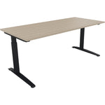 Neutralware Schreibtisch all in one 1.800 x 650-850 x 800 mm (B x H x T) Flachkufe Quadratrohr eiche natur