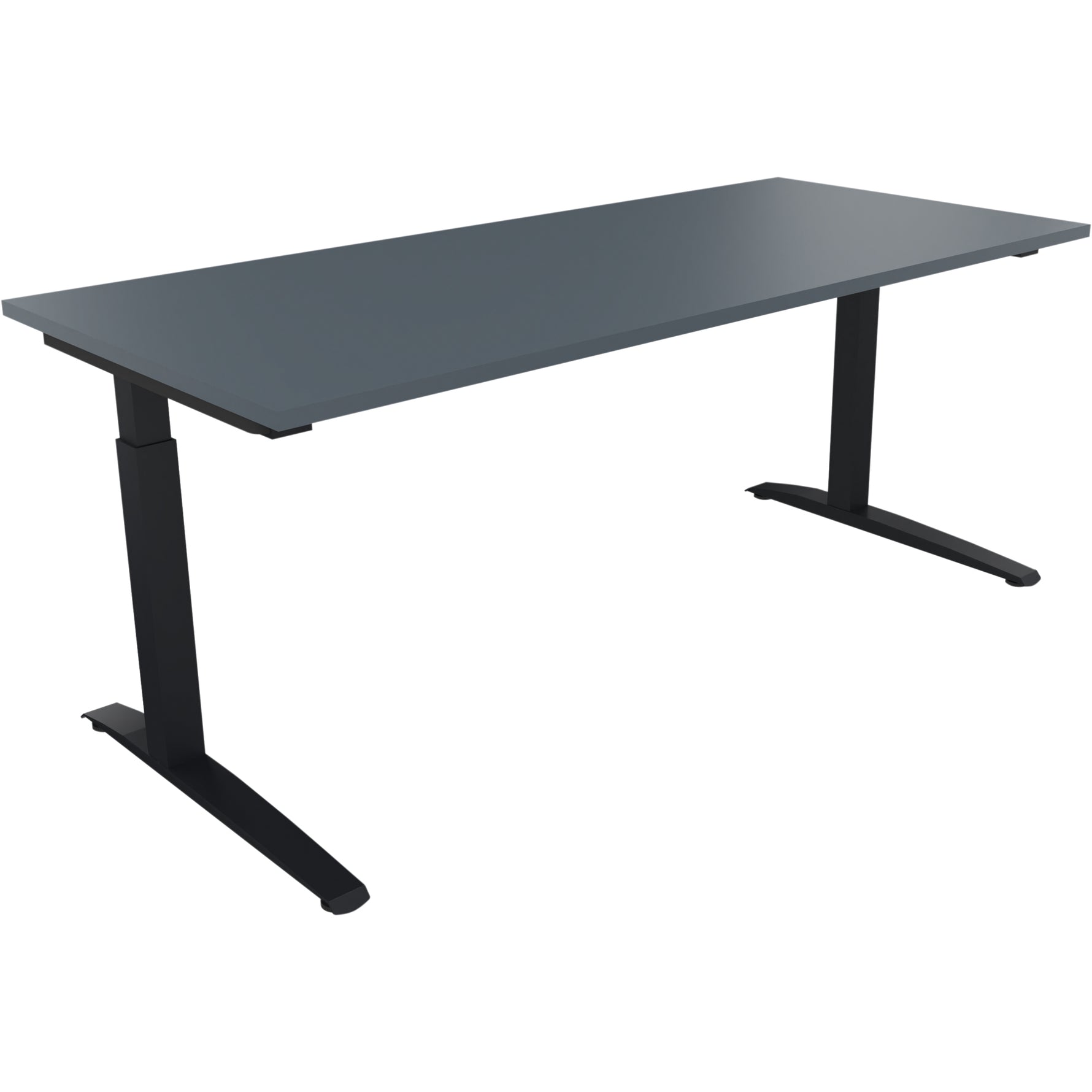 Neutralware Schreibtisch all in one 1.800 x 650-850 x 800 mm (B x H x T) Flachkufe Quadratrohr lavagrau