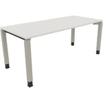 Neutralware Schreibtisch all in one 1.800 x 680-820 x 800 mm (B x H x T) Vierfuß Quadratrohr diamantweiß – Produktbild 2