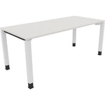 Neutralware Schreibtisch all in one 1.800 x 680-820 x 800 mm (B x H x T) Vierfuß Quadratrohr diamantweiß – Produktbild 3