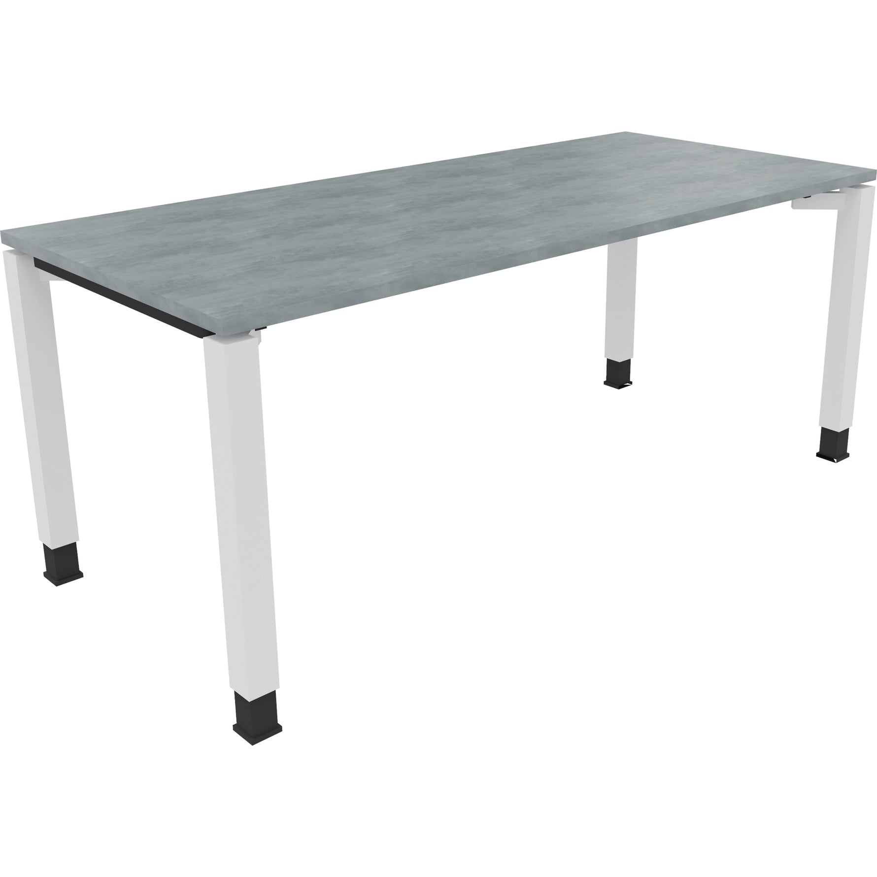 Neutralware Schreibtisch all in one 1.800 x 680-820 x 800 mm (B x H x T) Vierfuß Quadratrohr beton hell – Produktbild 3