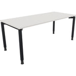 Neutralware Schreibtisch all in one 1.800 x 680-820 x 800 mm (B x H x T) Vierfuß Rundrohr diamantweiß
