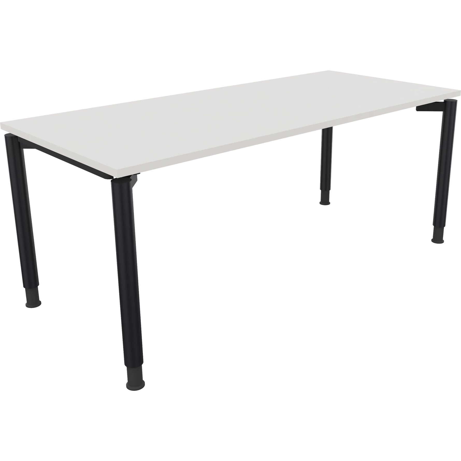 Neutralware Schreibtisch all in one 1.800 x 680-820 x 800 mm (B x H x T) Vierfuß Rundrohr diamantweiß