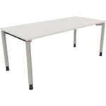Neutralware Schreibtisch all in one 1.800 x 680-820 x 800 mm (B x H x T) Vierfuß Rundrohr diamantweiß – Produktbild 2