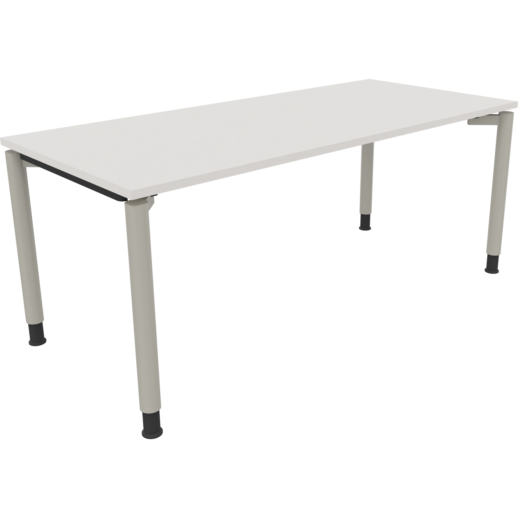 Neutralware Schreibtisch all in one 1.800 x 680-820 x 800 mm (B x H x T) Vierfuß Rundrohr diamantweiß – Produktbild 2