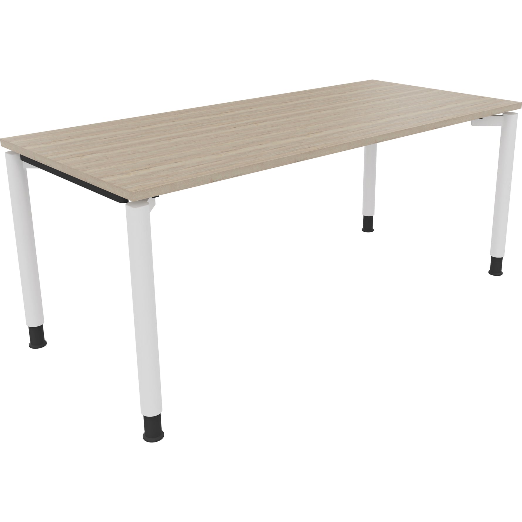 Neutralware Schreibtisch all in one 1.800 x 680-820 x 800 mm (B x H x T) Vierfuß Rundrohr eiche natur – Produktbild 3