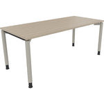 Neutralware Schreibtisch all in one 1.800 x 680-820 x 800 mm (B x H x T) Vierfuß Rundrohr eiche natur – Produktbild 2
