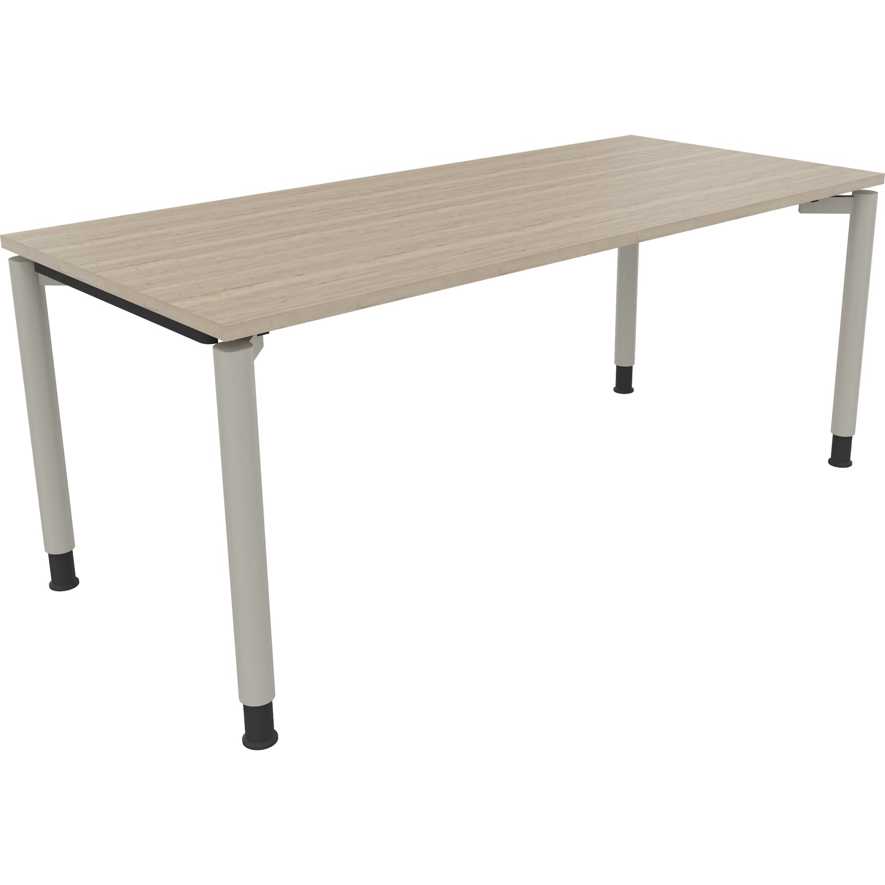 Neutralware Schreibtisch all in one 1.800 x 680-820 x 800 mm (B x H x T) Vierfuß Rundrohr eiche natur – Produktbild 2