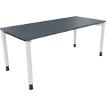 Neutralware Schreibtisch all in one 1.800 x 680-820 x 800 mm (B x H x T) Vierfuß Rundrohr lavagrau – Produktbild 3