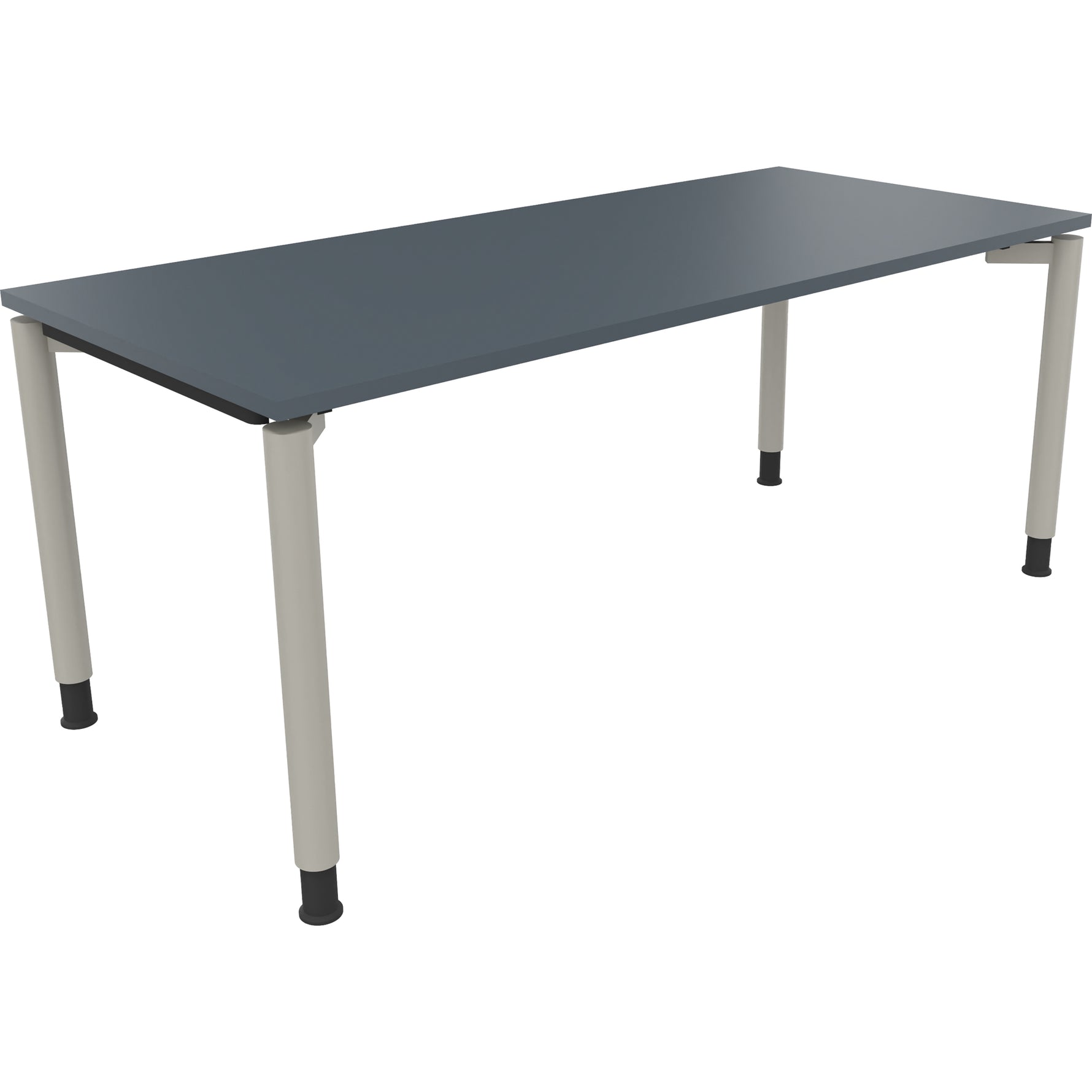 Neutralware Schreibtisch all in one 1.800 x 680-820 x 800 mm (B x H x T) Vierfuß Rundrohr lavagrau – Produktbild 2