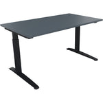 Neutralware Schreibtisch all in one 1.400 x 650-850 x 800 mm (B x H x T) Flachkufe Quadratrohr lavagrau