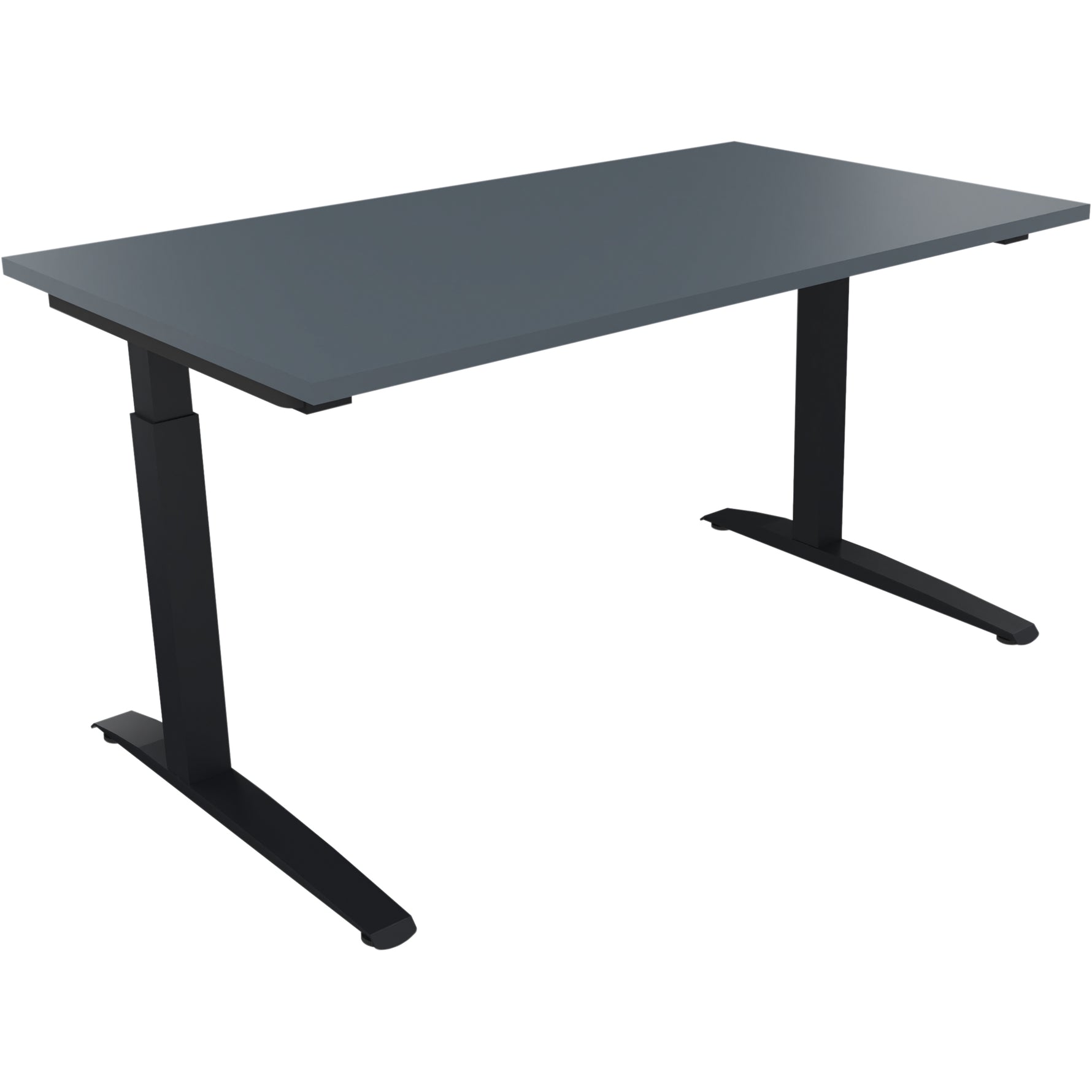 Neutralware Schreibtisch all in one 1.400 x 650-850 x 800 mm (B x H x T) Flachkufe Quadratrohr lavagrau