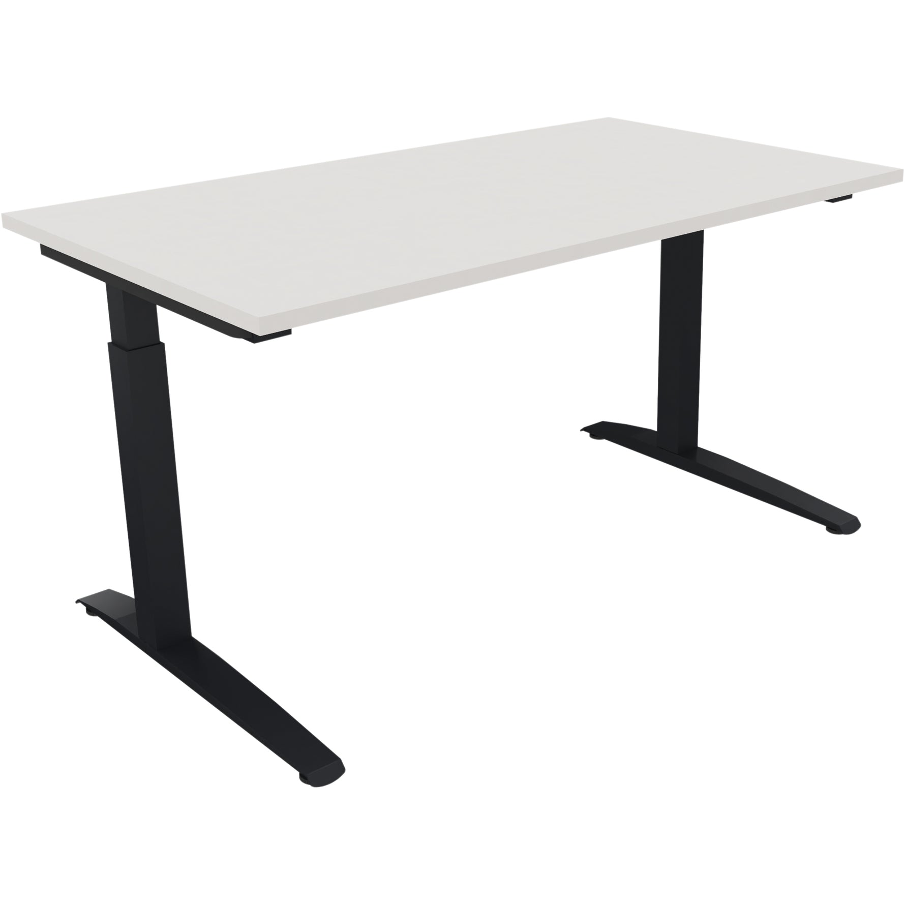 Neutralware Schreibtisch all in one 1.400 x 650-850 x 800 mm (B x H x T) Flachkufe Quadratrohr diamantweiß