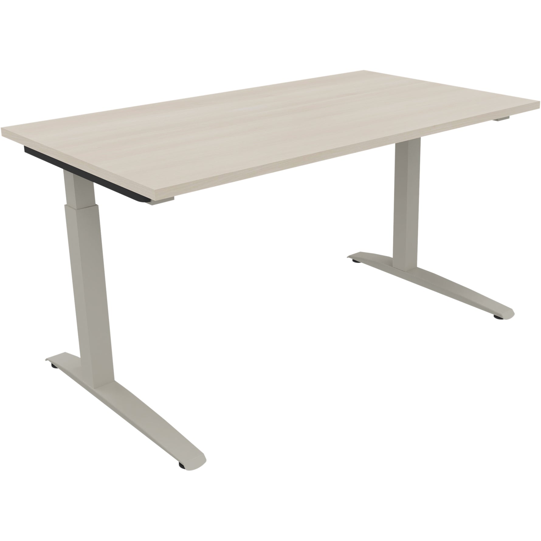 Neutralware Schreibtisch all in one 1.400 x 650-850 x 800 mm (B x H x T) Flachkufe Quadratrohr akazie hell – Produktbild