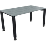 Neutralware Schreibtisch all in one 1.400 x 680-820 x 800 mm (B x H x T) Vierfuß Quadratrohr beton hell – Produktbild 2
