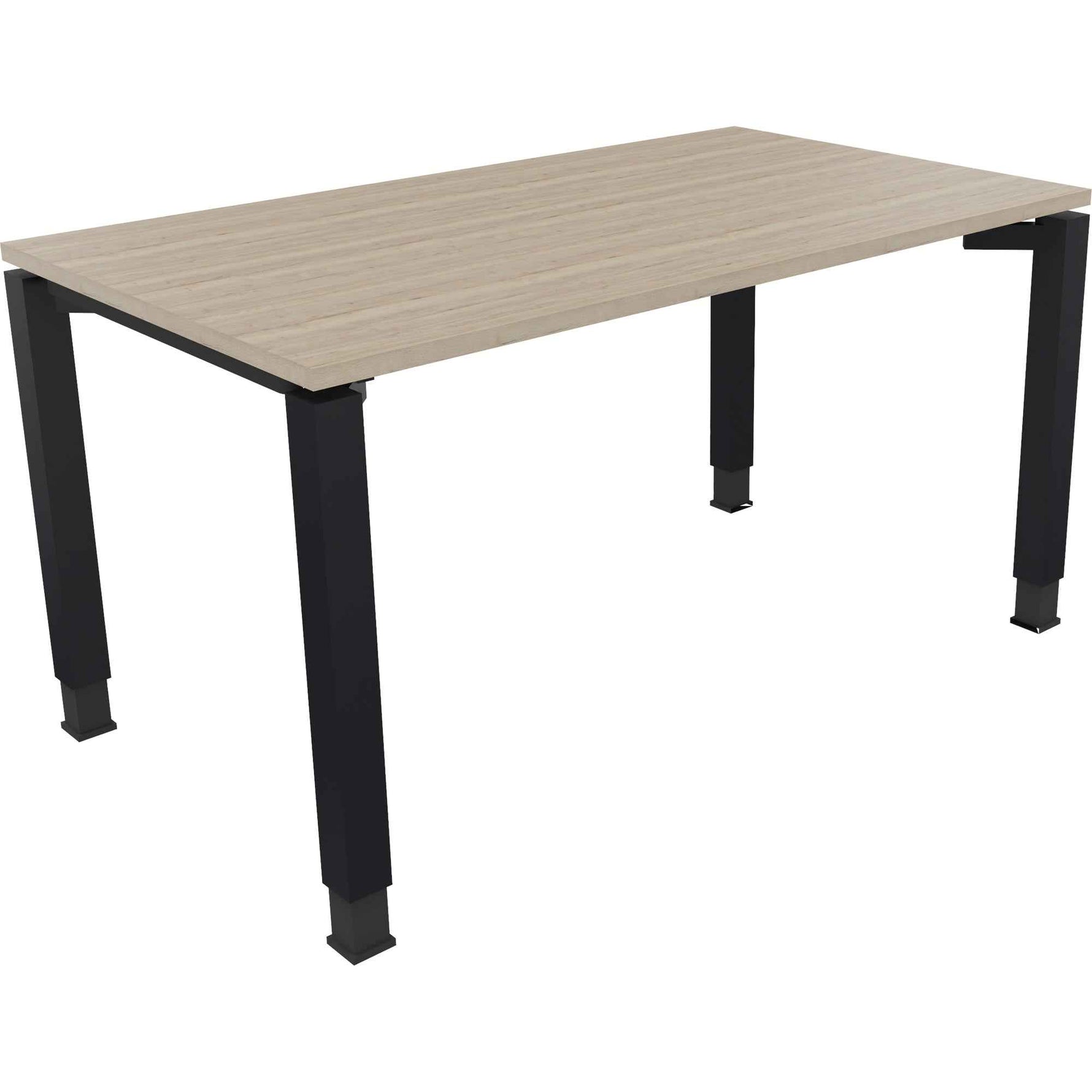Schreibtisch all in one 1.400 x 680-820 x 800 mm (B x H x T) Vierfuß Quadratrohr eiche natur