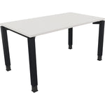 Neutralware Schreibtisch all in one 1.400 x 680-820 x 800 mm (B x H x T) Vierfuß Quadratrohr diamantweiß