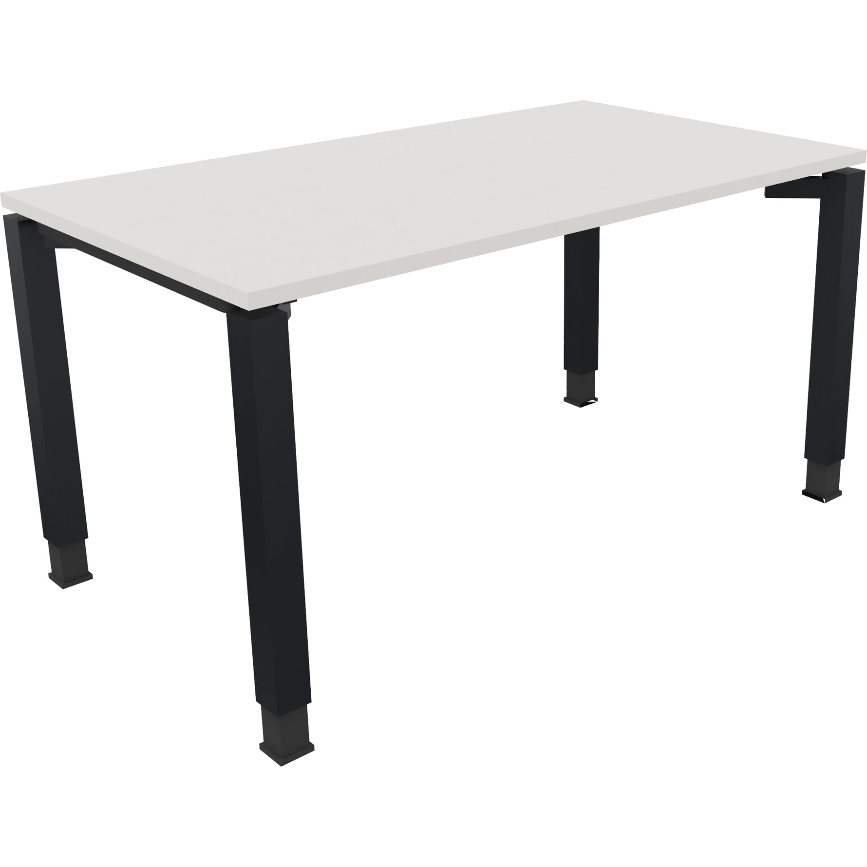 Neutralware Schreibtisch all in one 1.400 x 680-820 x 800 mm (B x H x T) Vierfuß Quadratrohr diamantweiß
