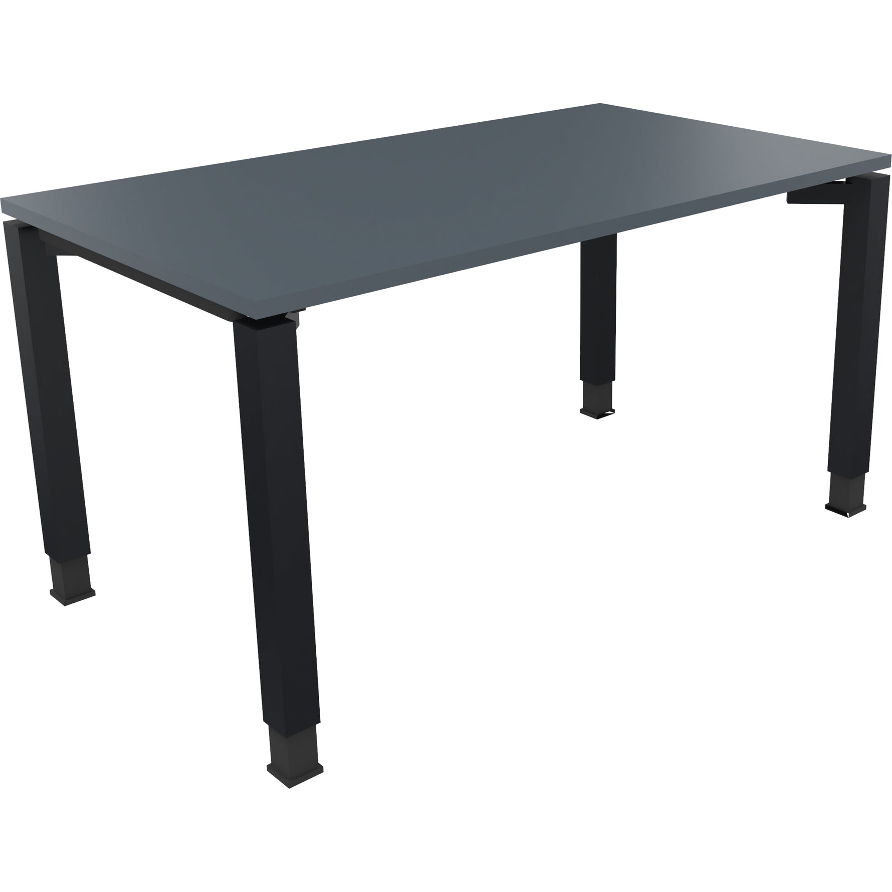 Neutralware Schreibtisch all in one 1.400 x 680-820 x 800 mm (B x H x T) Vierfuß Quadratrohr lavagrau – Produktbild 2