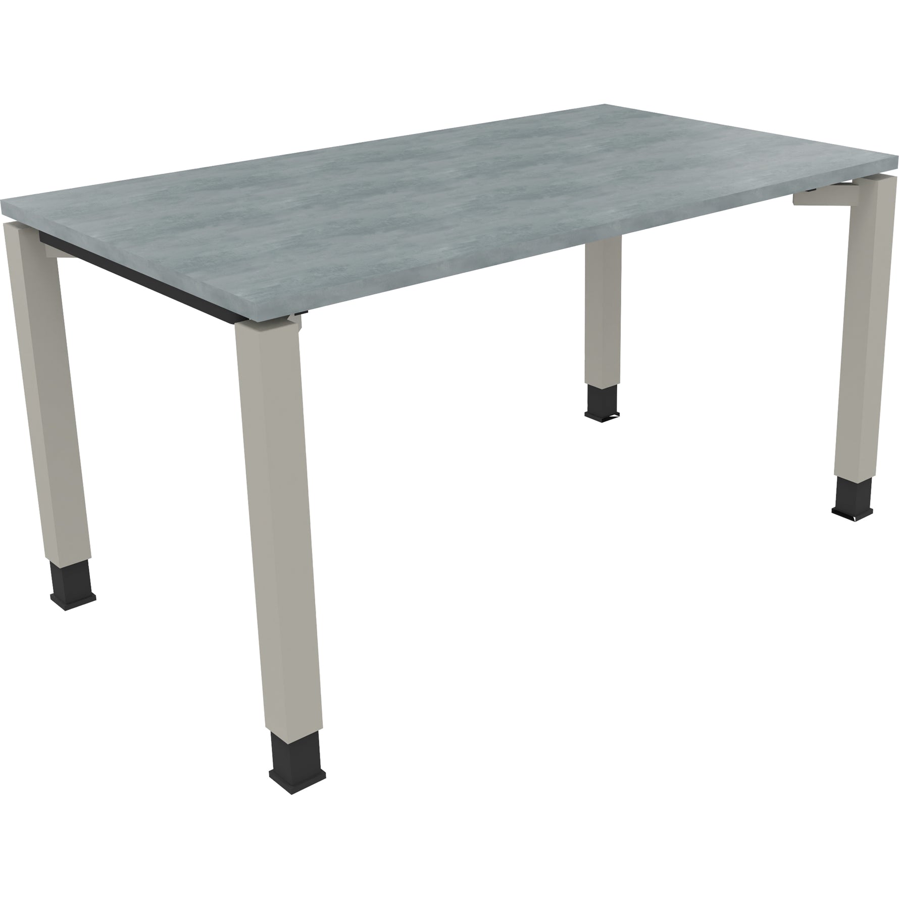 Neutralware Schreibtisch all in one 1.400 x 680-820 x 800 mm (B x H x T) Vierfuß Quadratrohr beton hell