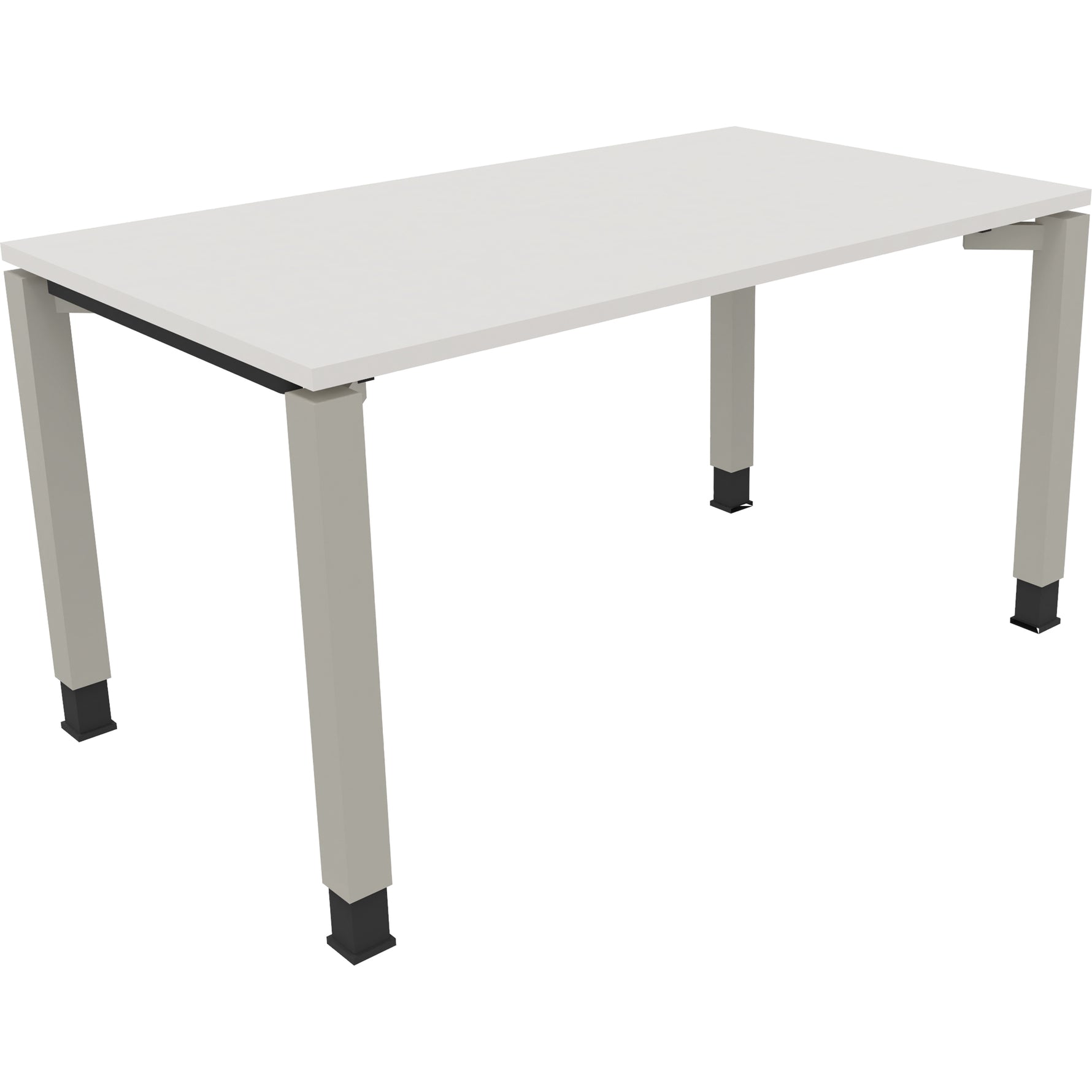 Neutralware Schreibtisch all in one 1.400 x 680-820 x 800 mm (B x H x T) Vierfuß Quadratrohr diamantweiß – Produktbild 2