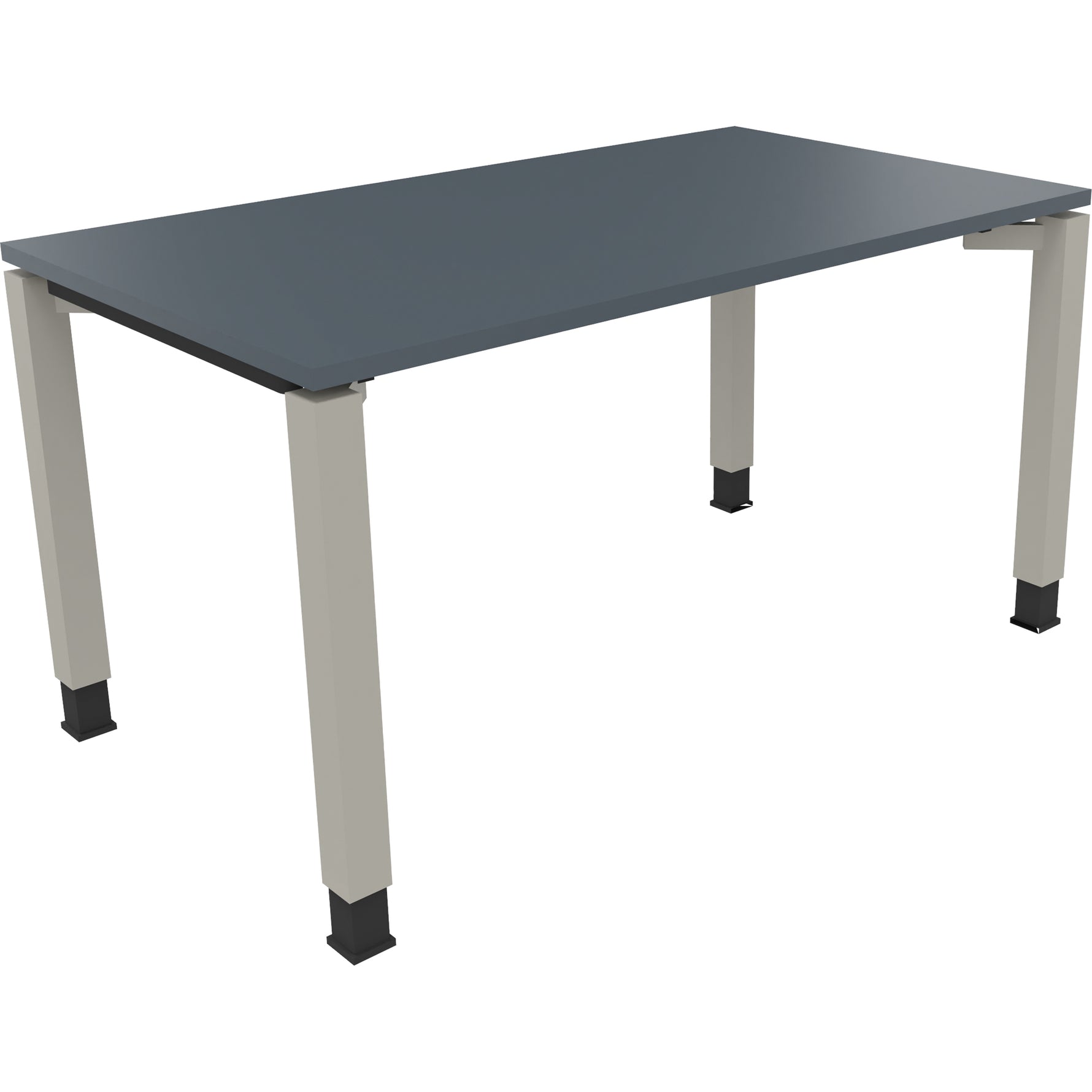 Neutralware Schreibtisch all in one 1.400 x 680-820 x 800 mm (B x H x T) Vierfuß Quadratrohr Lavagrau