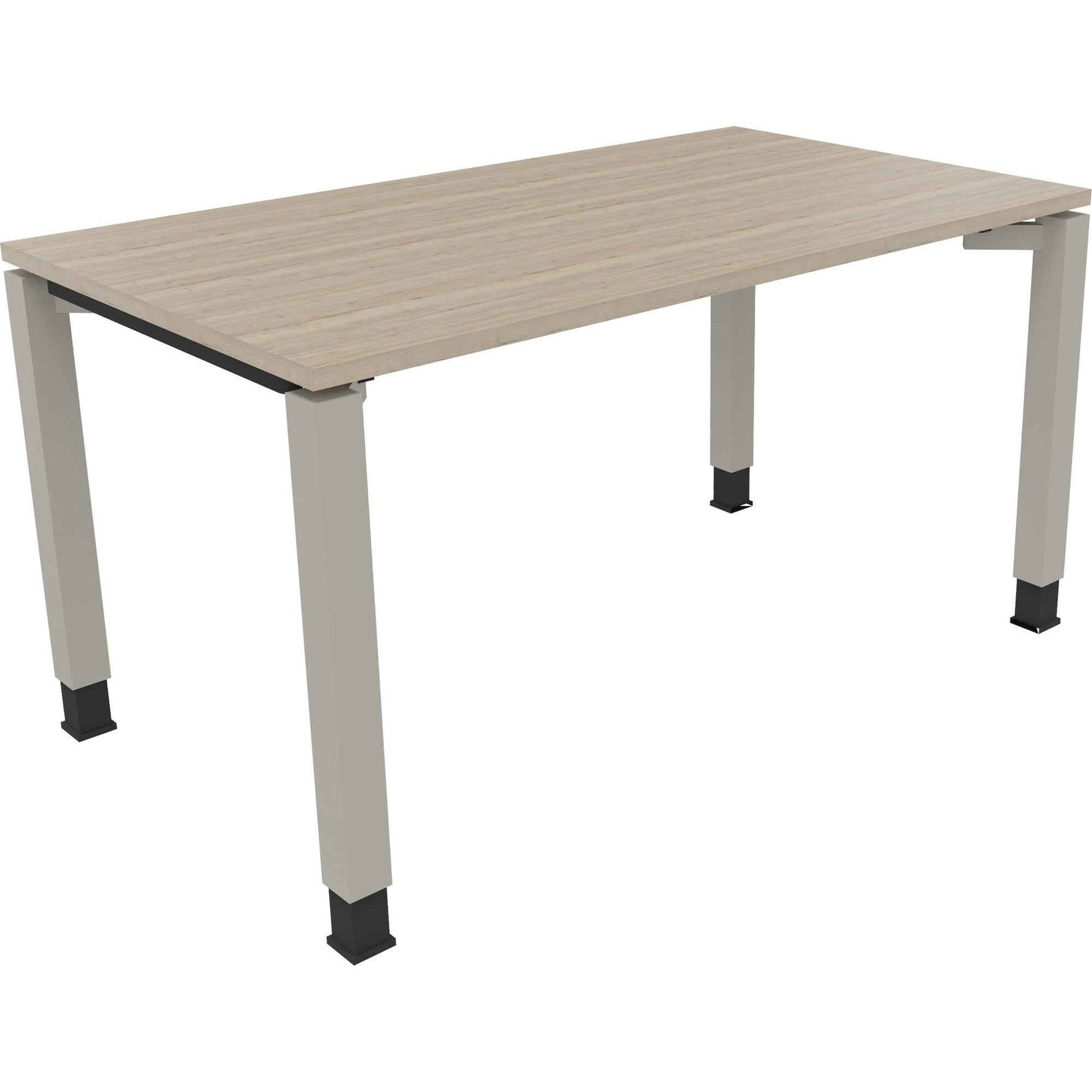 Schreibtisch all in one 1.400 x 680-820 x 800 mm (B x H x T) Vierfuß Quadratrohr eiche natur