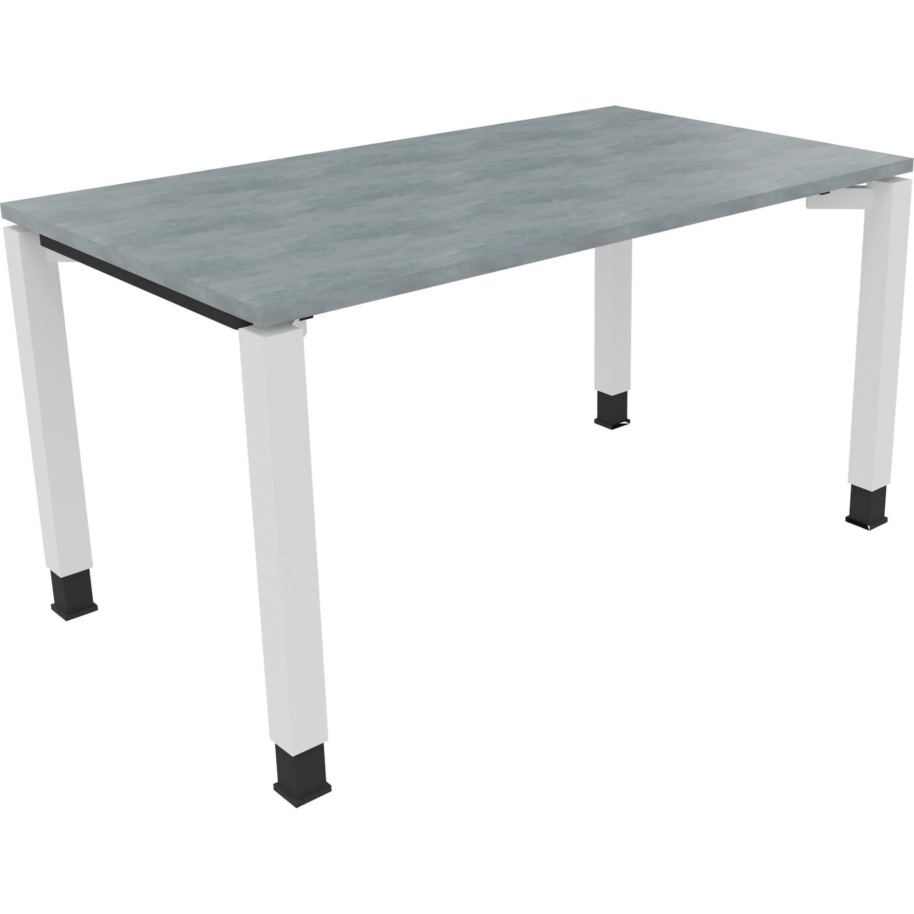 Neutralware Schreibtisch all in one 1.400 x 680-820 x 800 mm (B x H x T) Vierfuß Quadratrohr beton hell – Produktbild 3