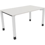 Neutralware Schreibtisch all in one 1.400 x 680-820 x 800 mm (B x H x T) Vierfuß Quadratrohr diamantweiß – Produktbild 3