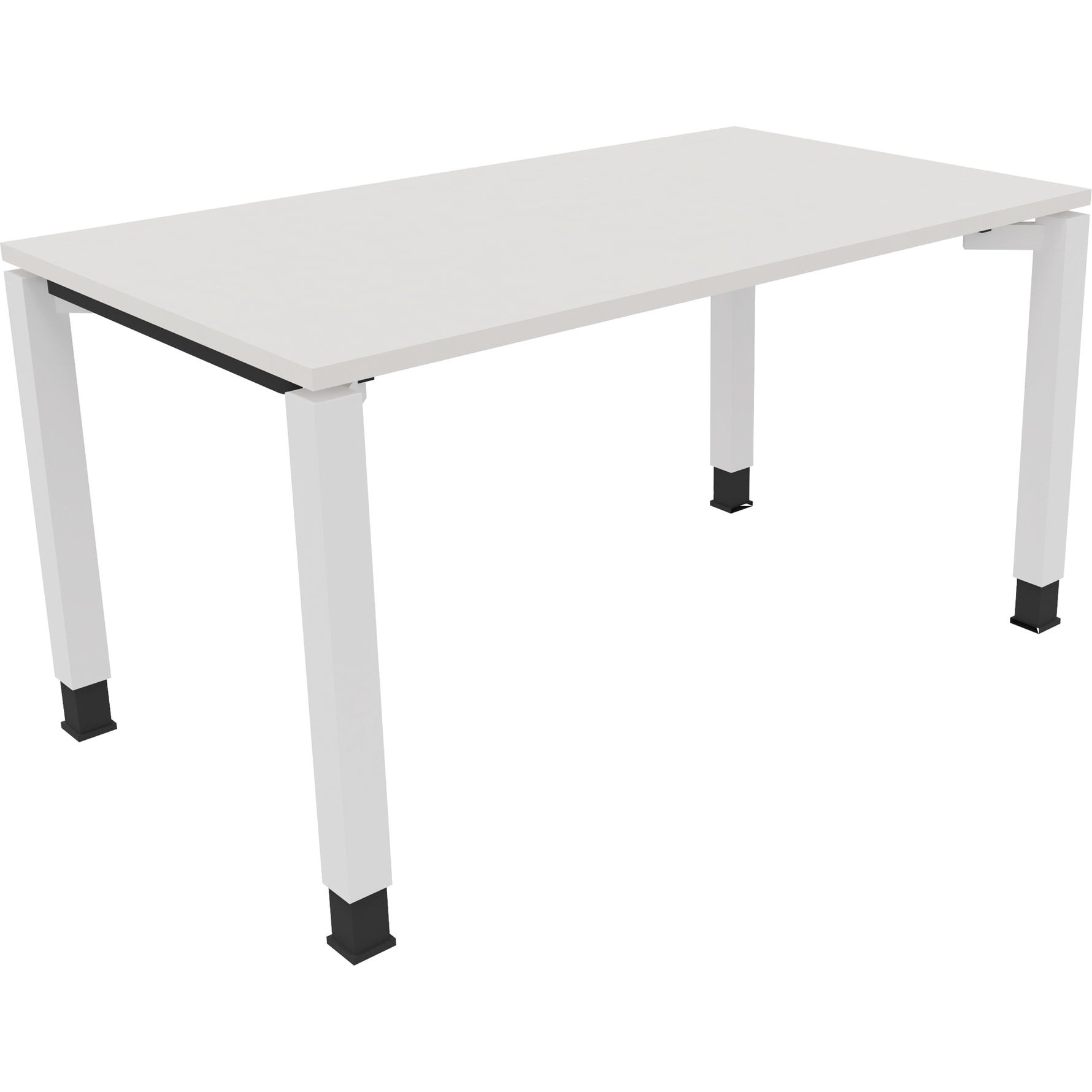 Neutralware Schreibtisch all in one 1.400 x 680-820 x 800 mm (B x H x T) Vierfuß Quadratrohr diamantweiß – Produktbild 3