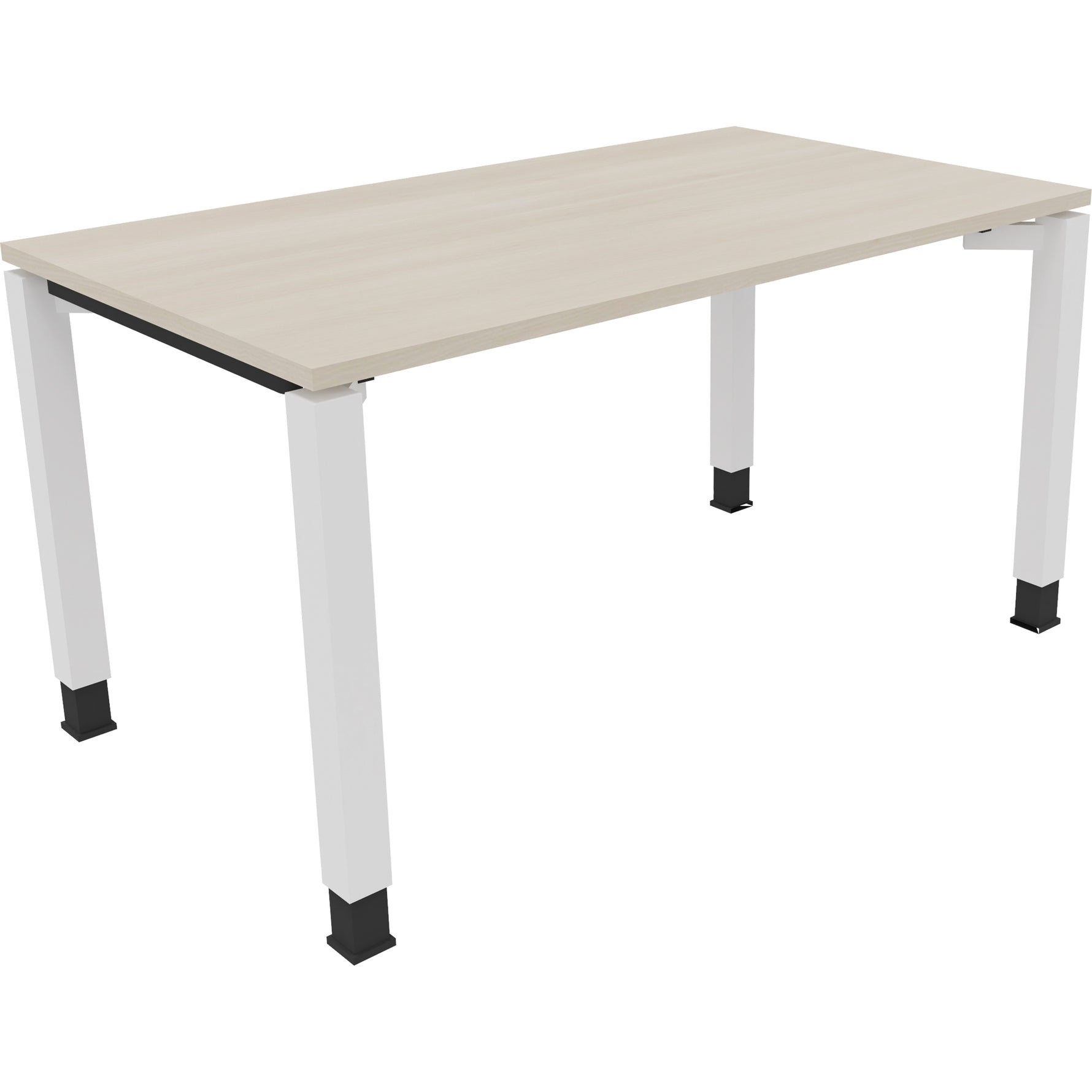 Neutralware Schreibtisch all in one 1.400 x 680-820 x 800 mm (B x H x T) Vierfuß Quadratrohr akazie hell – Produktbild 3