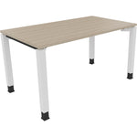 Neutralware Schreibtisch all in one 1.400 x 680-820 x 800 mm (B x H x T) Vierfuß Quadratrohr eiche natur – Produktbild 3