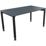 Neutralware Schreibtisch all in one 1.400 x 680-820 x 800 mm (B x H x T) Vierfuß Rundrohr lavagrau