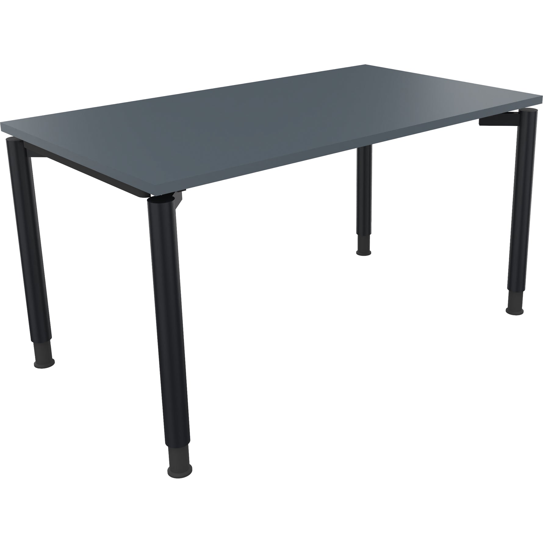 Neutralware Schreibtisch all in one 1.400 x 680-820 x 800 mm (B x H x T) Vierfuß Rundrohr lavagrau