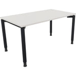 Neutralware Schreibtisch all in one 1.400 x 680-820 x 800 mm (B x H x T) Vierfuß Rundrohr diamantweiß