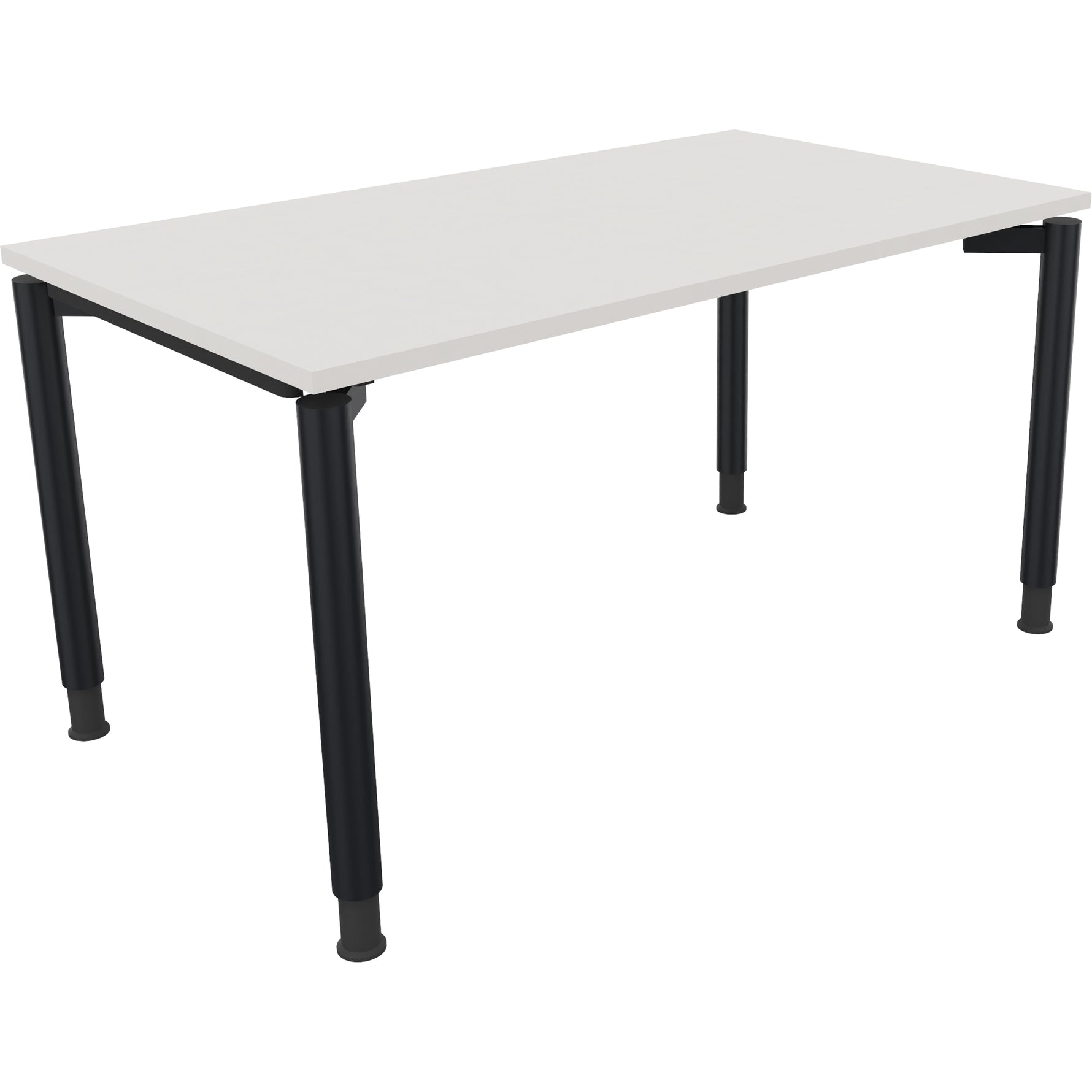 Neutralware Schreibtisch all in one 1.400 x 680-820 x 800 mm (B x H x T) Vierfuß Rundrohr diamantweiß