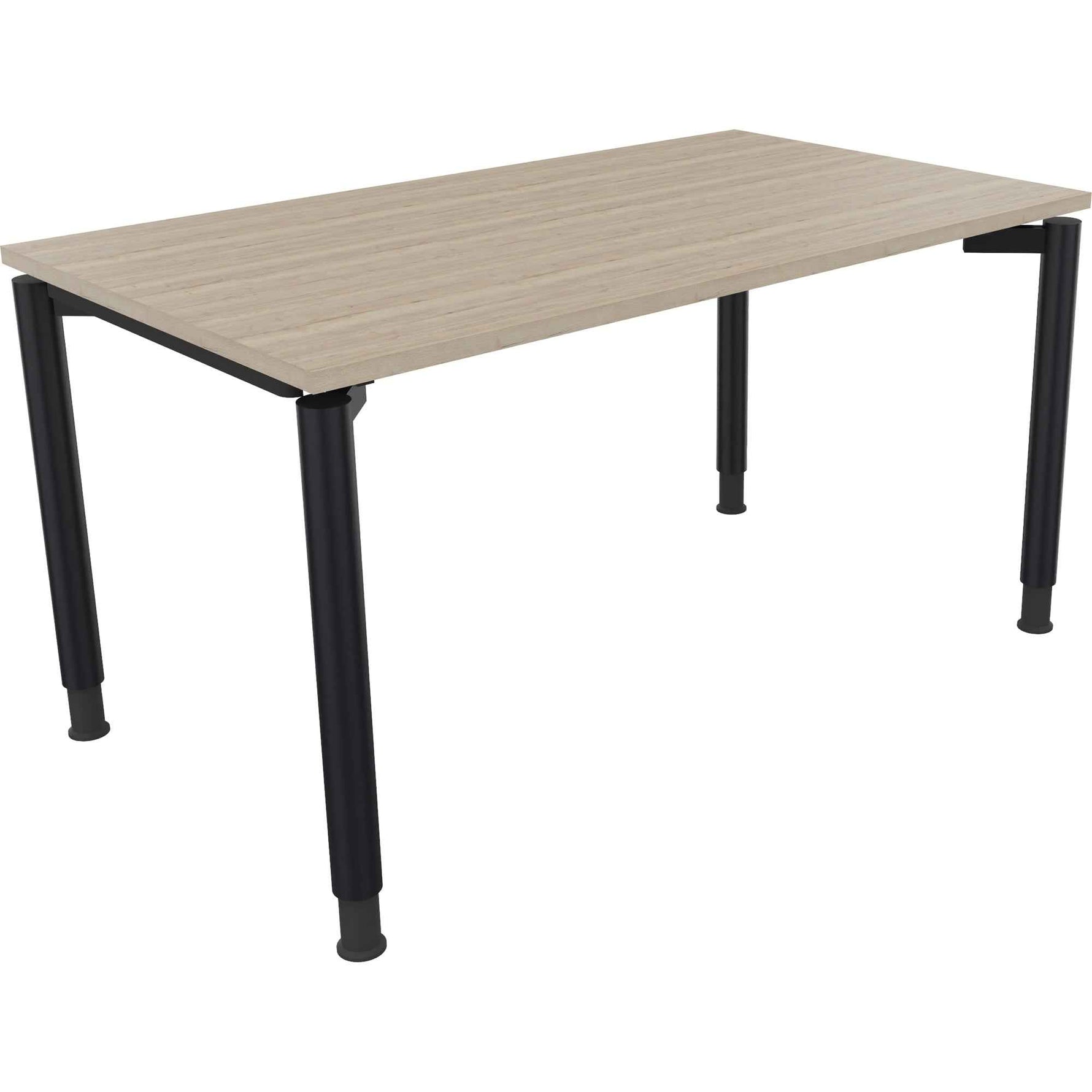 Schreibtisch all in one 1.400 x 680-820 x 800 mm (B x H x T) Vierfuß Rundrohr eiche natur