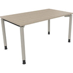 Schreibtisch all in one 1.400 x 680-820 x 800 mm (B x H x T) Vierfuß Rundrohr eiche natur