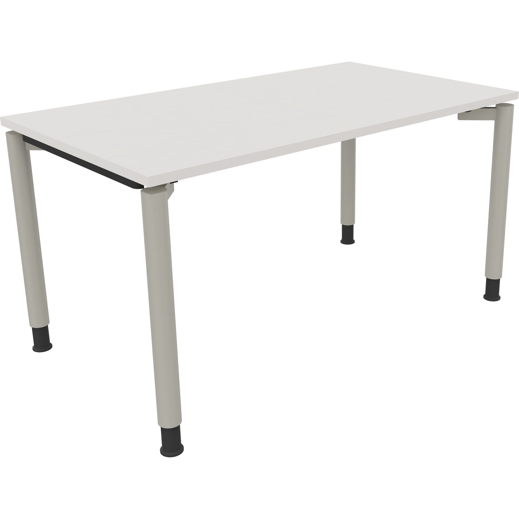 Neutralware Schreibtisch all in one 1.400 x 680-820 x 800 mm (B x H x T) Vierfuß Rundrohr diamantweiß – Produktbild 2