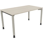 Neutralware Schreibtisch all in one 1.400 x 680-820 x 800 mm (B x H x T) Vierfuß Rundrohr akazie hell – Produktbild 2