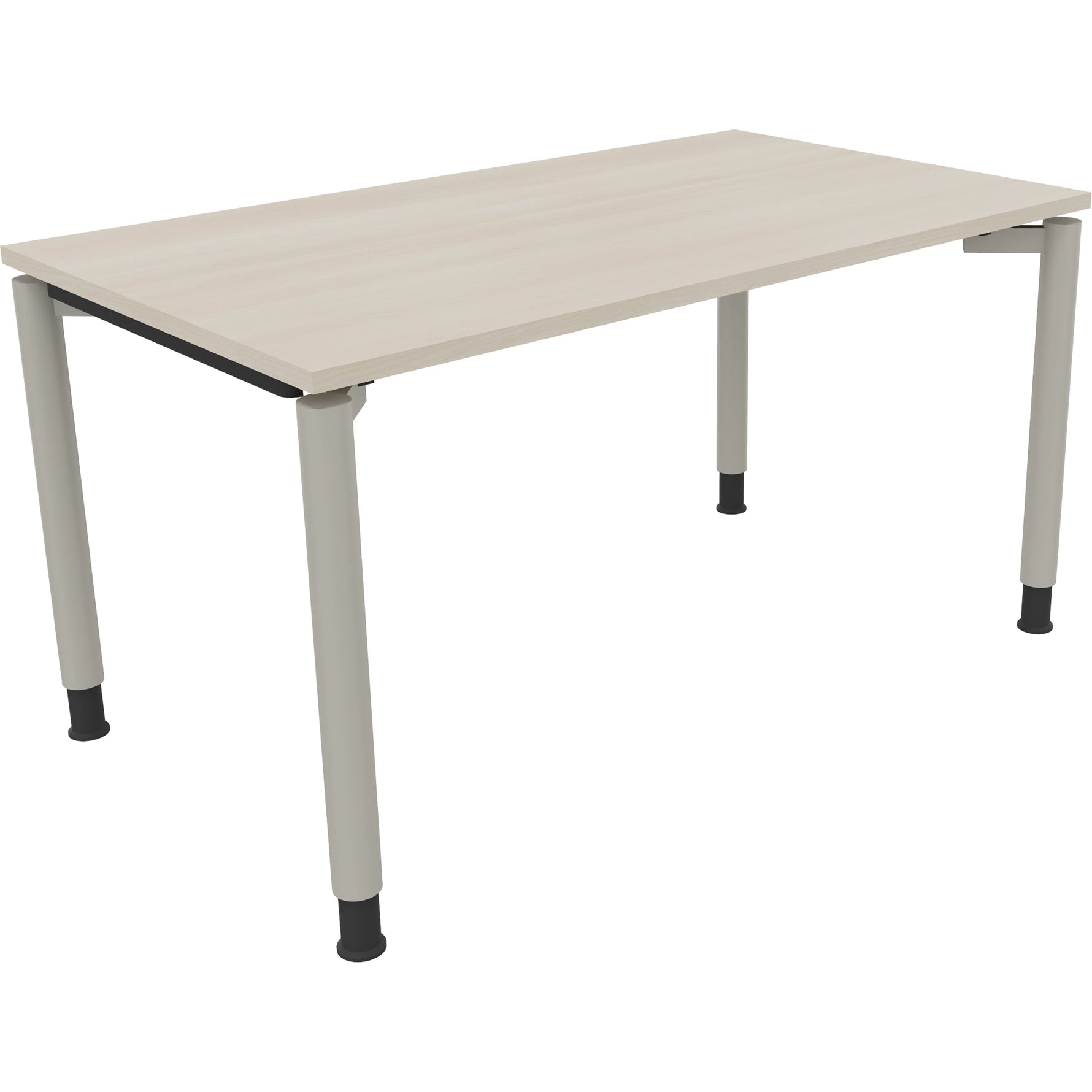 Neutralware Schreibtisch all in one 1.400 x 680-820 x 800 mm (B x H x T) Vierfuß Rundrohr akazie hell – Produktbild 2