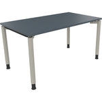 Neutralware Schreibtisch all in one 1.400 x 680-820 x 800 mm (B x H x T) Vierfuß Rundrohr lavagrau – Produktbild 2