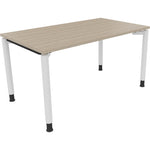 Neutralware Schreibtisch all in one 1.400 x 680-820 x 800 mm (B x H x T) Vierfuß Rundrohr eiche natur – Produktbild 3